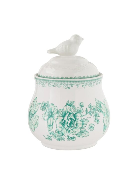 The Pioneer Woman Other - The Pioneer Woman Home Green Ceramic Kitchen Floral Sugar Bowl with Bird Lid